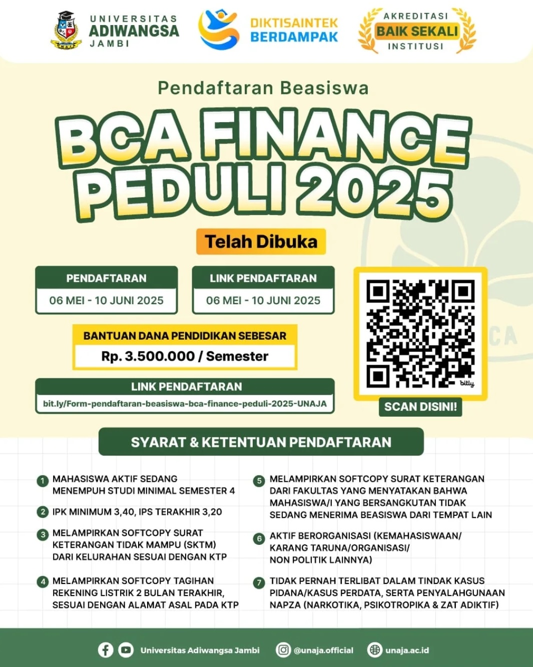 Beasiswa BCA Finace Peduli
